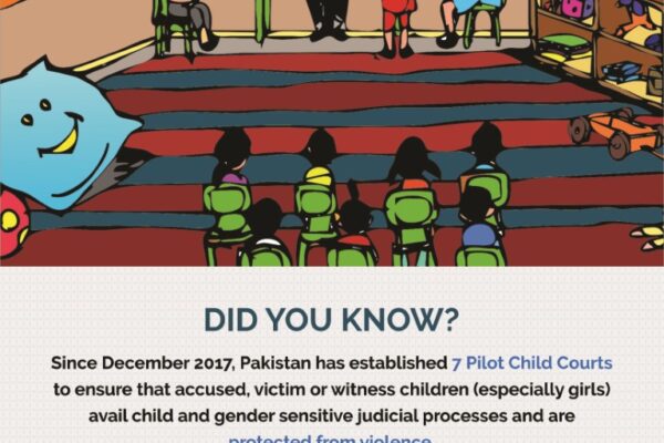 The establishment of Child Courts ensures child-friendly justice for children who are victims, perpetrators, & witnesses of violence and crime